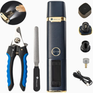 Twalaix 3-in-1 Ultimate Paw Care Kit For All Sizes | Quiet, Safe, Professional Nail Grinder, Clipper, File