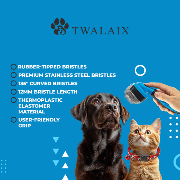 Twalaix Self-Cleaning Slicker Brush | The Perfect Tool for Shedding and Grooming Your Dogs & Cats - Image 2