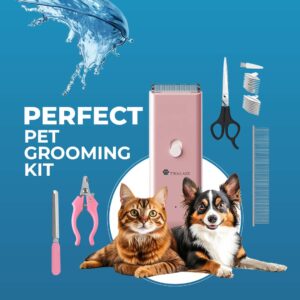 Twalaix 5-in-1 Pet Hair Grooming Kit | Perfect for Dogs & Cats, Low Noise, Waterproof
